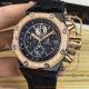 Perfect Replica Audemars Piguet Survivor Black Steel Case Rose Gold Bezel 44mm Chronograph Watch (2)_th.jpg